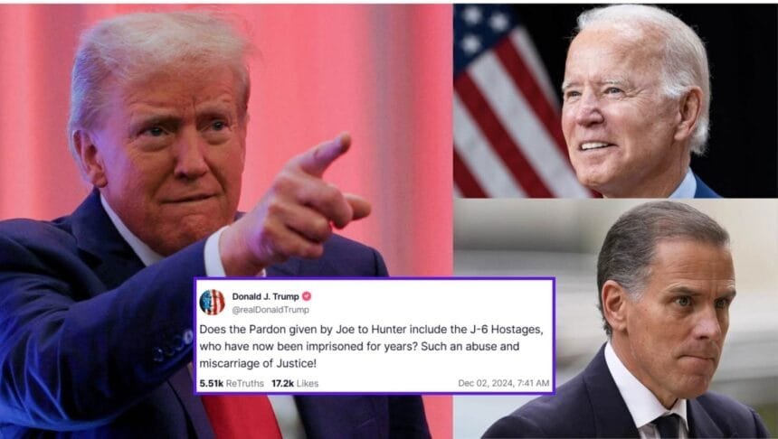 Trump Slams Biden’s Pardon of Hunter as ‘Miscarriage of Justice’