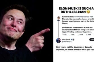 ‘You’re Not the Governor of Canada’: Elon Musk’s Sarcastic Jab at Justin Trudeau